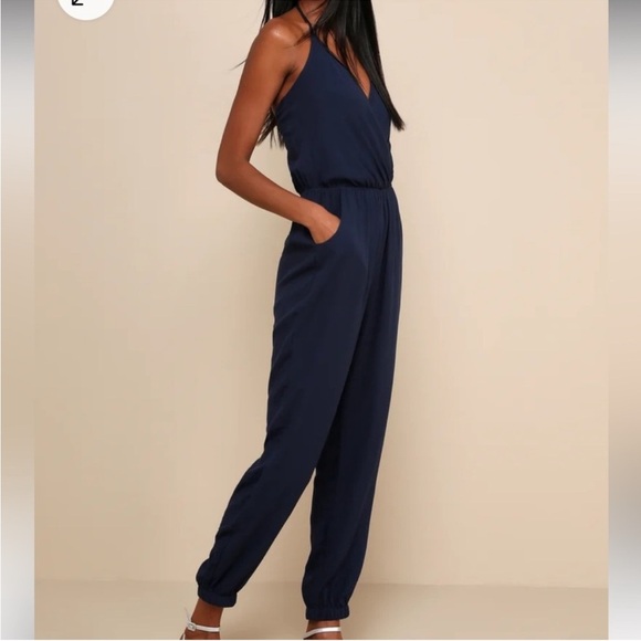 Lulus Learning to Fly Navy Blue Jumpsuit (Med) - Picture 3 of 3